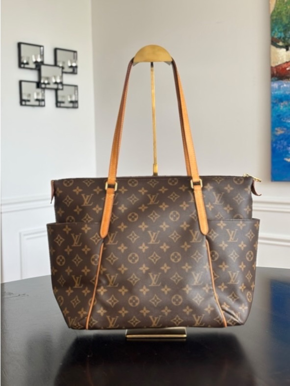 100% Authentic Louis Vuitton Totally MM Brown Monogram Canvas Tote Bag